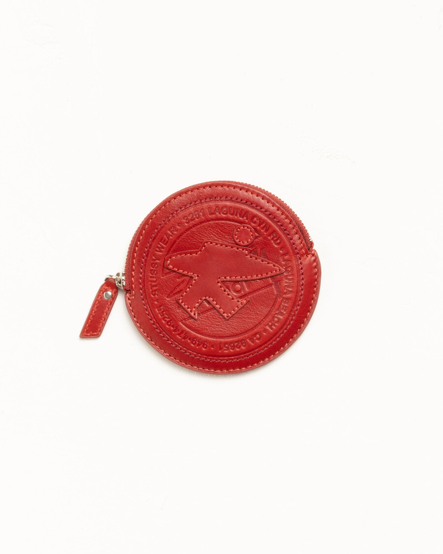 surf dot leather pouch