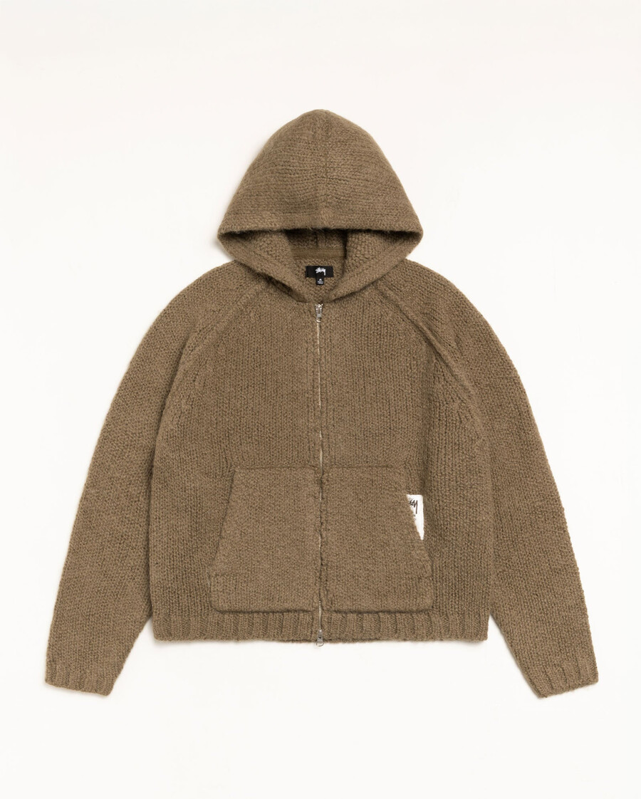 chunky knit zip hoodie