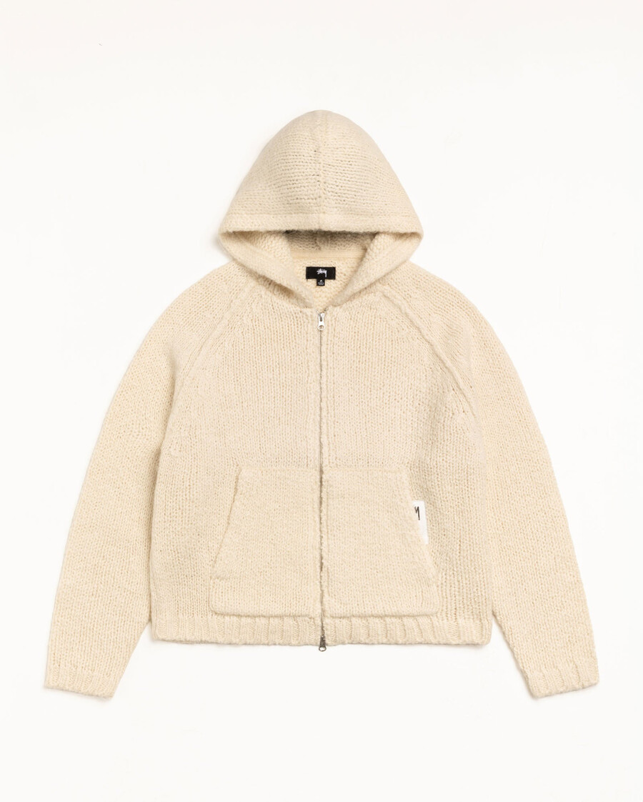 chunky knit zip hoodie