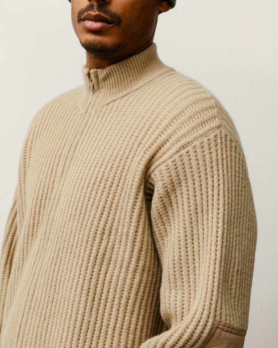 lambs wool zip sweater