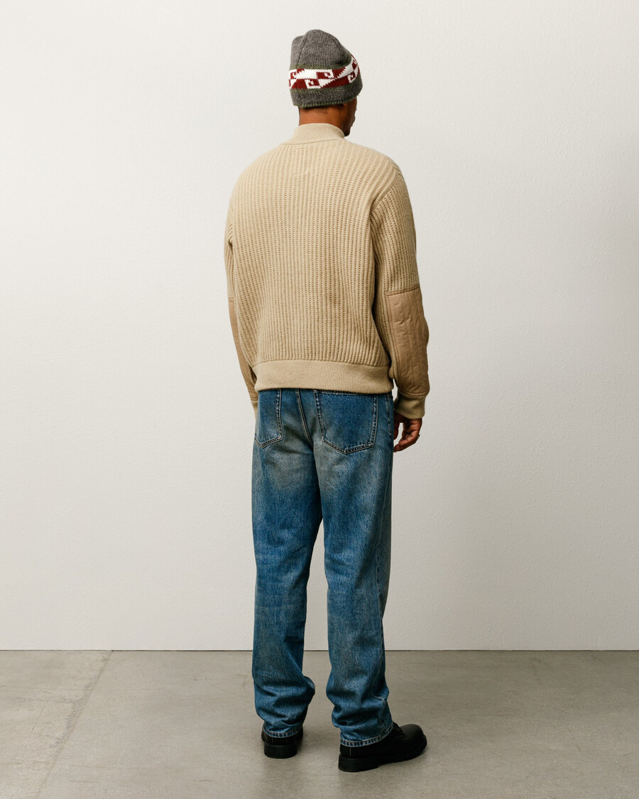 lambs wool zip sweater
