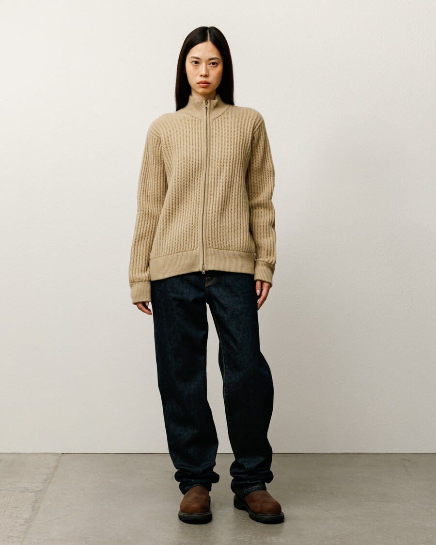 lambs wool zip sweater