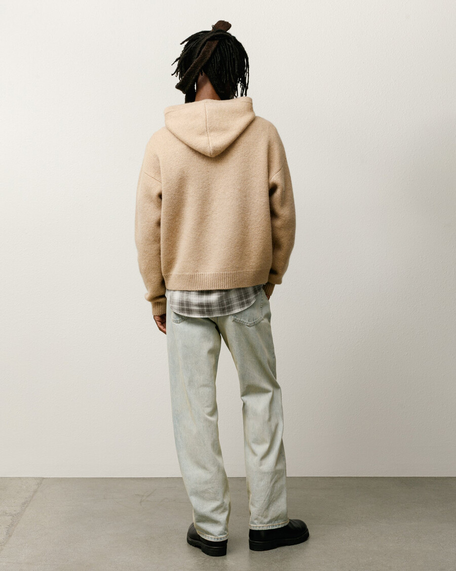 quarter zip knit hoodie