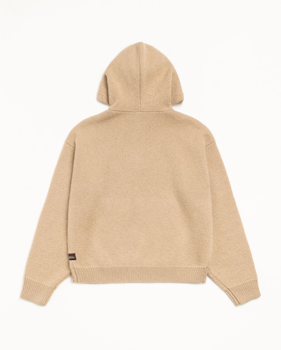 quarter zip knit hoodie