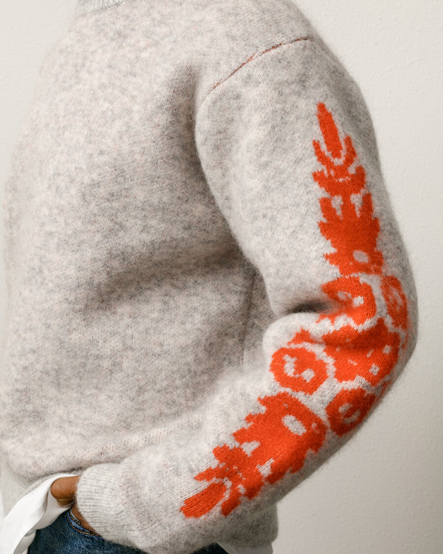mohair flower sweater