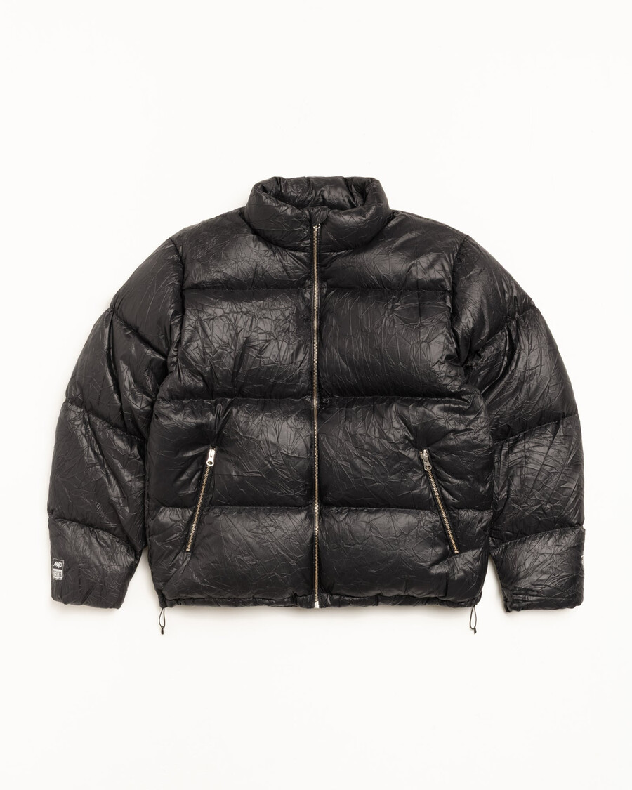 down puffer wrinkled nylon