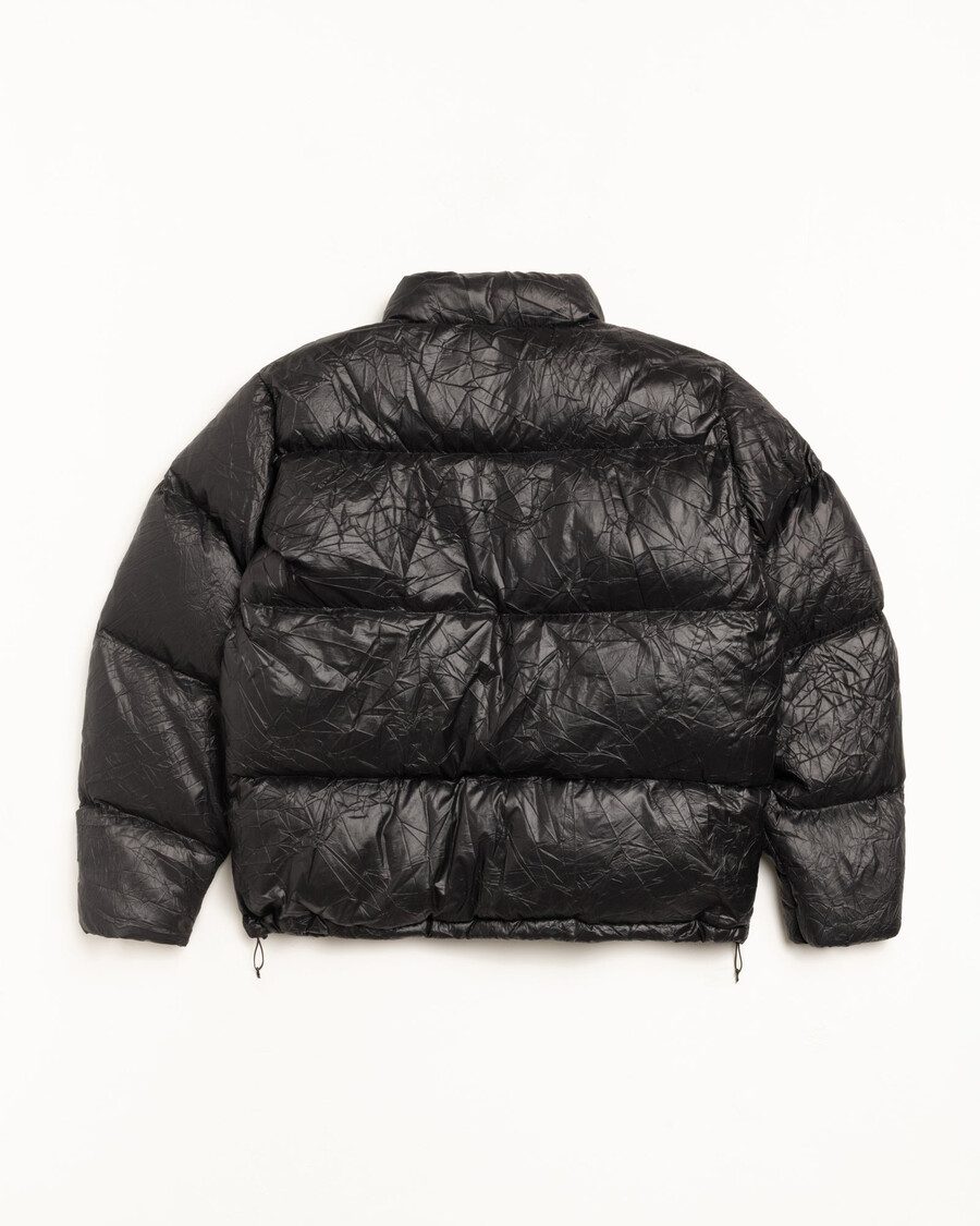 down puffer wrinkled nylon