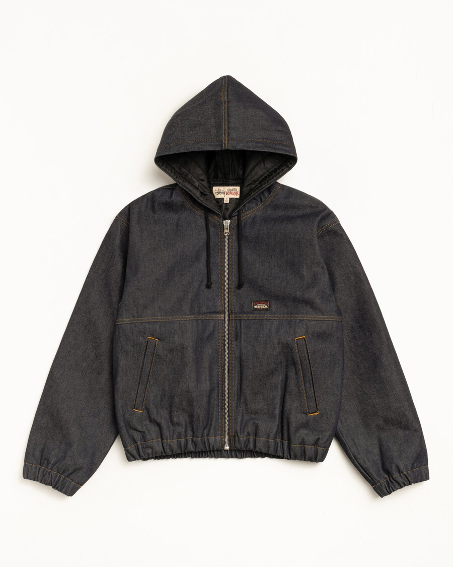 insulated work jacket raw denim