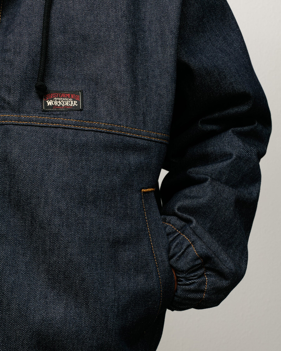 insulated work jacket raw denim