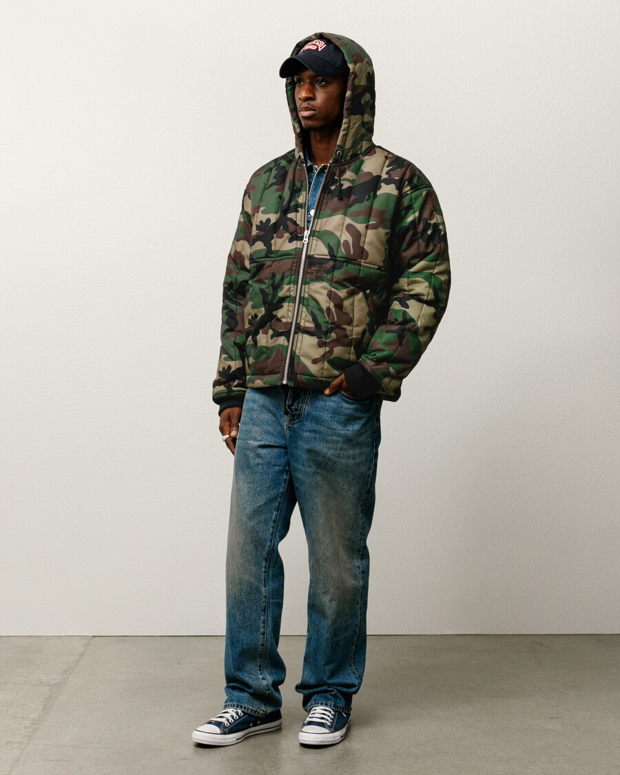 quilted nylon work jacket