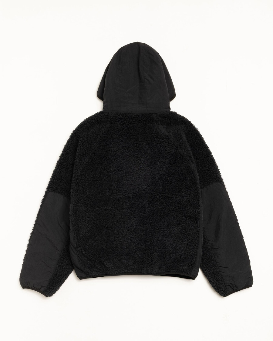 sherpa paneled hooded jacket