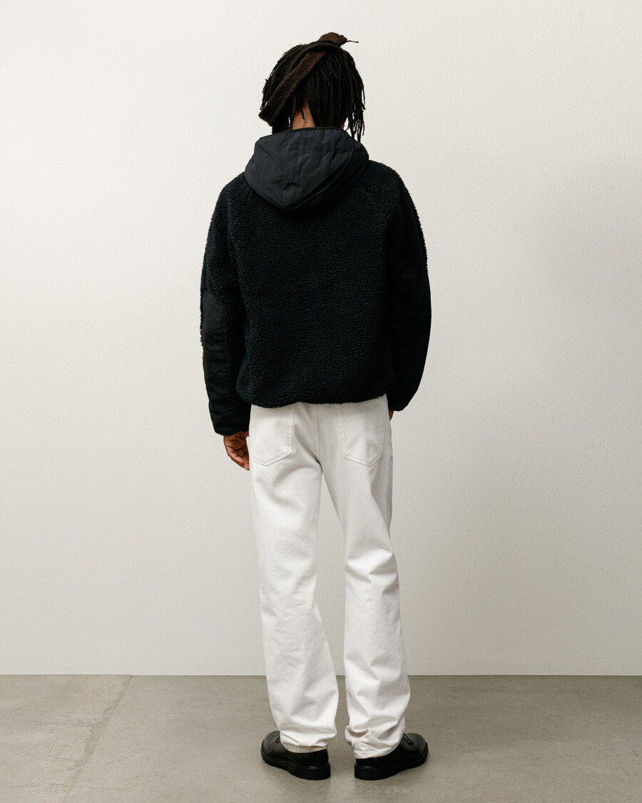 sherpa paneled hooded jacket