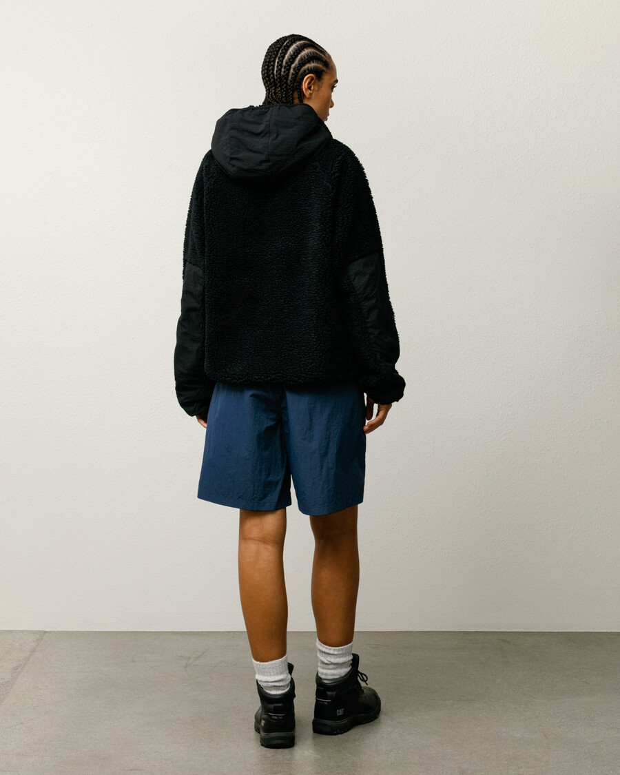 sherpa paneled hooded jacket