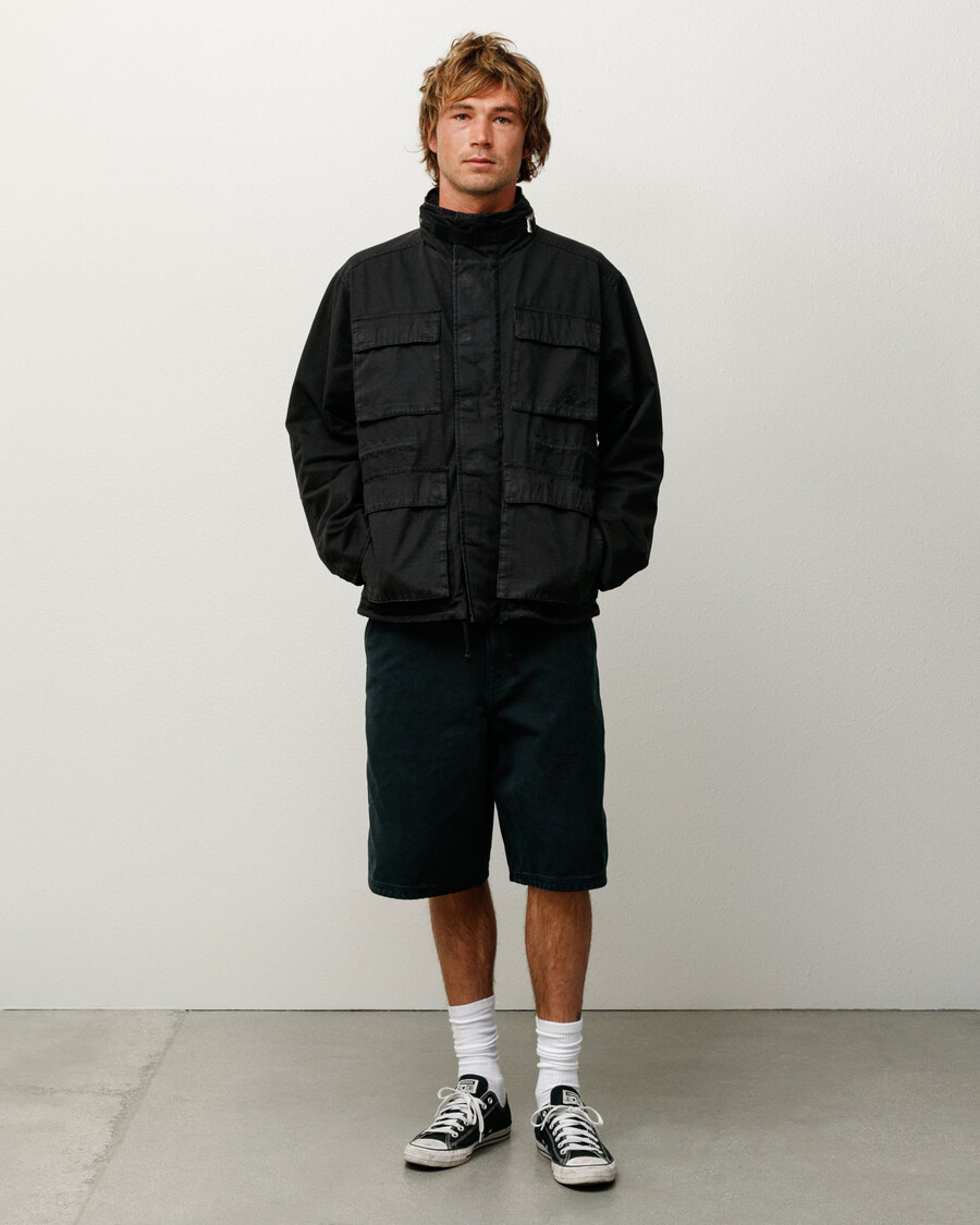 washed canvas work short