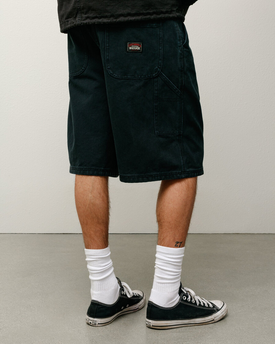 washed canvas work short