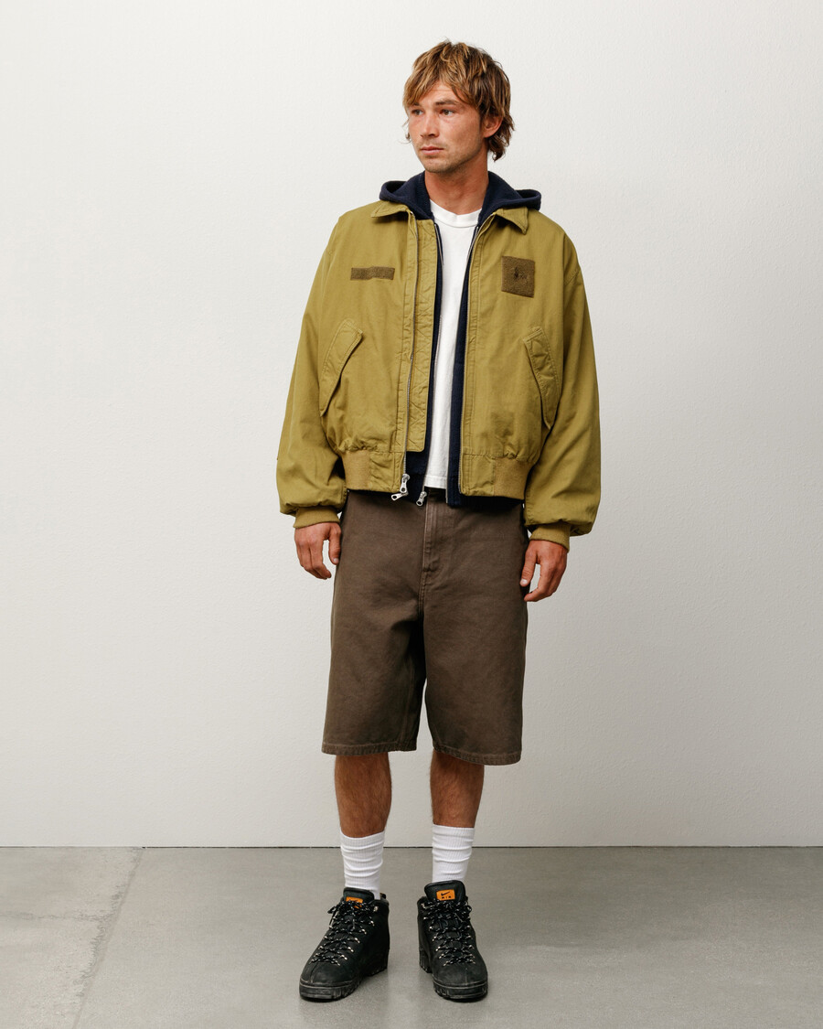 washed canvas work short