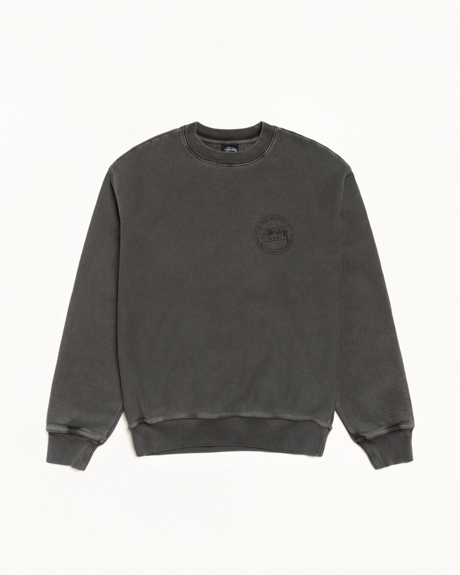 stüssy wear crew pigment dyed