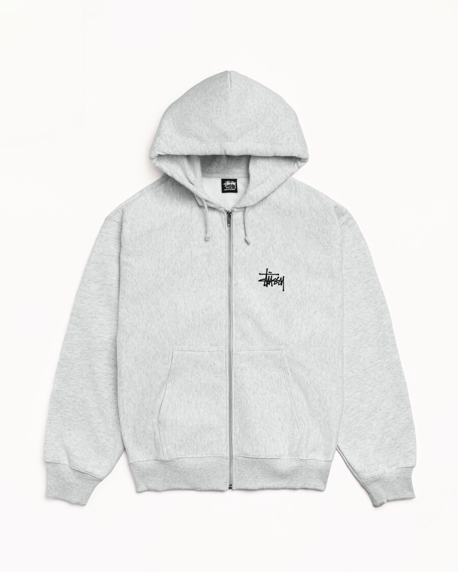 basic stüssy zip hoodie