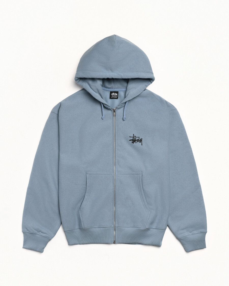 basic stüssy zip hoodie