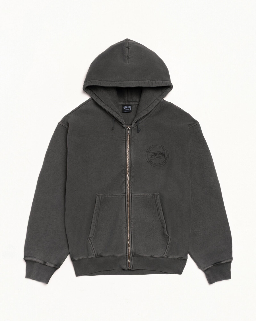stüssy wear zip hoodie pigment dyed