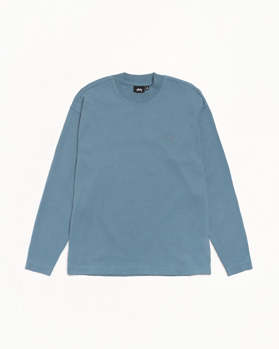 dyed ls mock neck tee