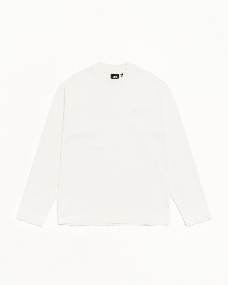 dyed ls mock neck tee